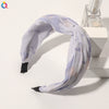 Women's Handmade Elegant Crossknotted Cloth Headband With Floral Wave Pattern Wide Hair Accessory