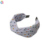 Women's Handmade Elegant Crossknotted Cloth Headband With Floral Wave Pattern Wide Hair Accessory