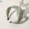Women's Handmade Elegant Crossknotted Cloth Headband With Floral Wave Pattern Wide Hair Accessory