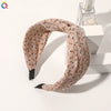 Women's Handmade Elegant Crossknotted Cloth Headband With Floral Wave Pattern Wide Hair Accessory