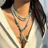 Women's Handmade Exaggerated Starfish Pendant Necklace With Plastic Resin And Alloy Materials