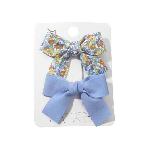 Women's Handmade Fabric Bow Floral Duckbill Hair Clip Individually Packaged Fresh Style Hair Accessory