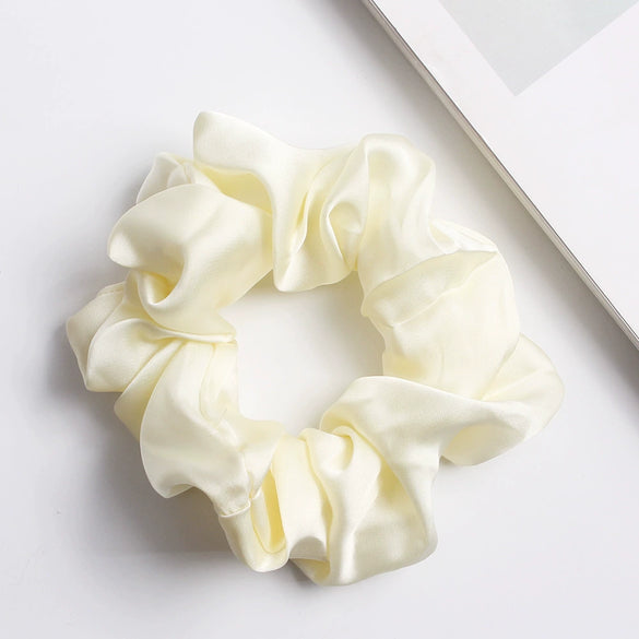 Women's Handmade Fabric Rabbit Ear Hair Clip Solid Color Satin Flower Hair Accessory