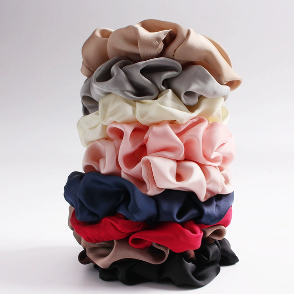 Women's Handmade Fabric Rabbit Ear Hair Clip Solid Color Satin Flower Hair Accessory