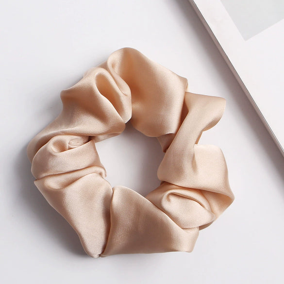 Women's Handmade Fabric Rabbit Ear Hair Clip Solid Color Satin Flower Hair Accessory