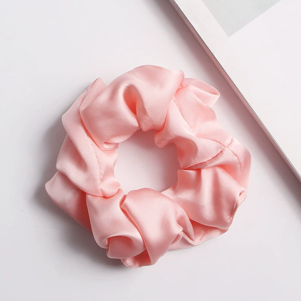 Women's Handmade Fabric Rabbit Ear Hair Clip Solid Color Satin Flower Hair Accessory
