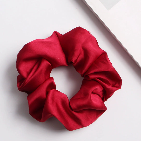 Women's Handmade Fabric Rabbit Ear Hair Clip Solid Color Satin Flower Hair Accessory