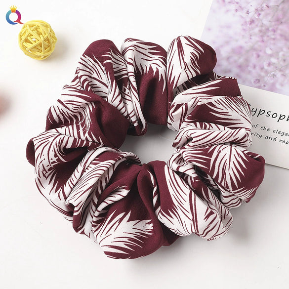 Women’s Handmade Fabric Scrunchie Hair Tie With Polka Dot And Leopard Print Patterns Elegant Hair Accessory Wholesale