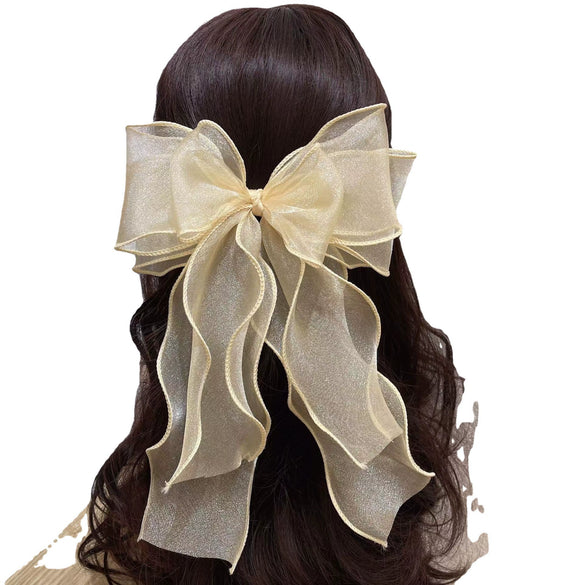 Women's Handmade Fairy Girl Lace Bow Spring Clip Hair Accessories
