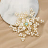 Women's Handmade Freshwater Pearl And Gold Plated Copper Flower Brooch