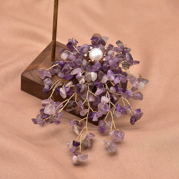 Women's Handmade Freshwater Pearl And Gold Plated Copper Flower Brooch