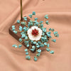 Women's Handmade Freshwater Pearl And Gold Plated Copper Flower Brooch