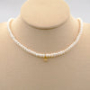 Women's Handmade Freshwater Pearl And Titanium Steel Beaded Coin Pendant Clavicle Chain With Geometric Design