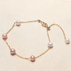 Women's Handmade Freshwater Pearl Bracelet With Copper Alloy Accessories And Near Circle Pearls Natural Style
