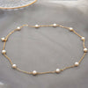 Women's Handmade Freshwater Pearl Cross Chain Necklace With Geometric Style