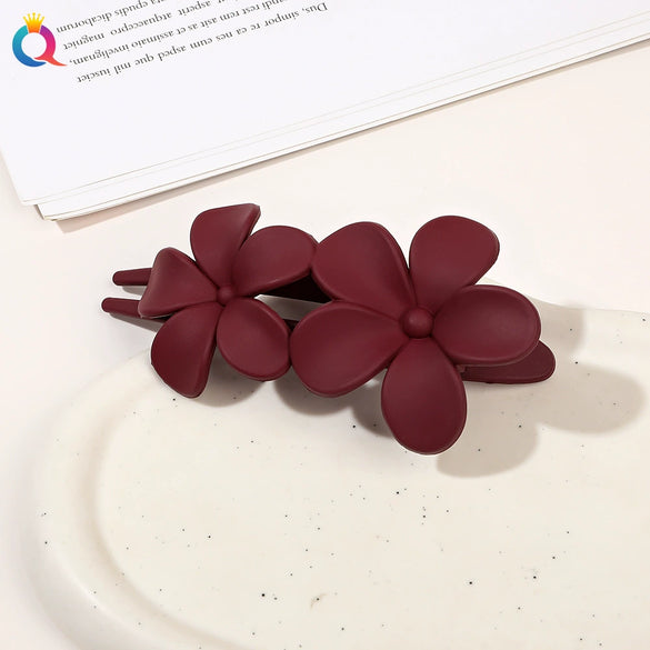 Women's Handmade Frosted Colorful Resin Duckbill Hair Clip Large Side Clip For Bangs