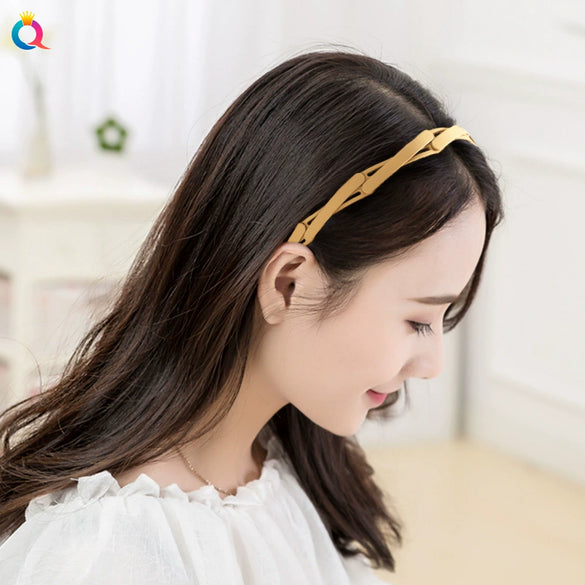 Women's Handmade Frosted Foldable Abs Resin Headband Portable Fashion Hair Accessory