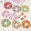 Women's Handmade Fruit Pattern Fabric Scrunchie Hair Tie Set With Avocado And Peach Designs