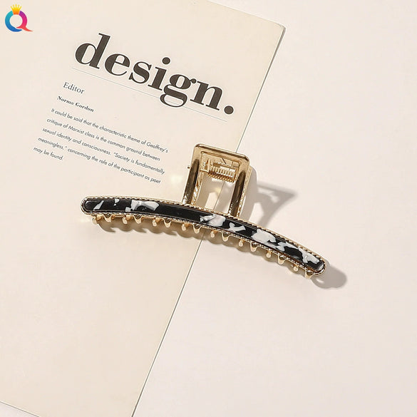 Women's Handmade Geometric Acetate Large Crossshaped Hair Claw Clip Statement Hairpin