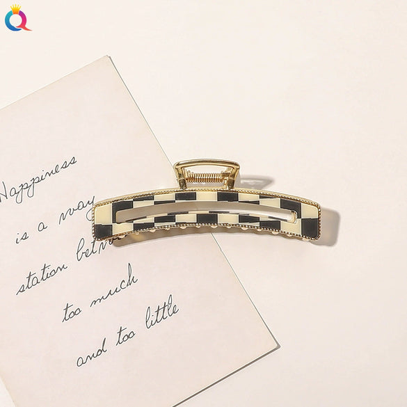 Women's Handmade Geometric Acetate Large Crossshaped Hair Claw Clip Statement Hairpin
