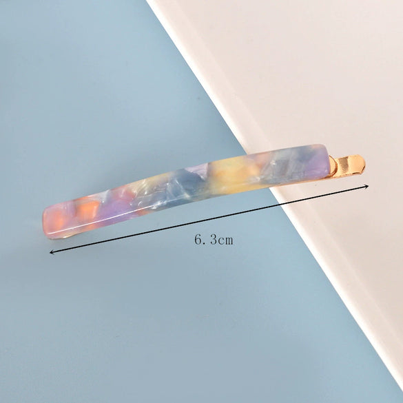 Women's Handmade Geometric Acetate Side Hair Clip Elegant Minimalist Bangs Barrette
