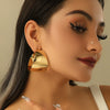 Women's Handmade Geometric Circle Earrings Retro Iron Statement Jewelry With Light Luxury Trendy Style