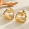 Women's Handmade Geometric Circle Earrings Retro Iron Statement Jewelry With Light Luxury Trendy Style