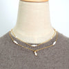 Women's Handmade Geometric Freshwater Pearl Necklace Cross Chain Style