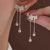 Women's Handmade Geometric Long Chain Earrings With Imitation Pearls And Zircon Fashion Banquet Jewelry