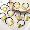 Women's Handmade Geometric Metal Cut Out Towel Hair Accessories Hair Ring Hair Tie