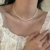 Women's Handmade Geometric Metal Freshwater Pearl Necklace