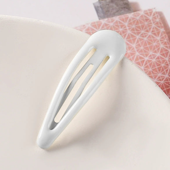 Women's Handmade Geometric Metal Water Drop Hair Clips Cute Candy Color Side Bangs Hair Accessories