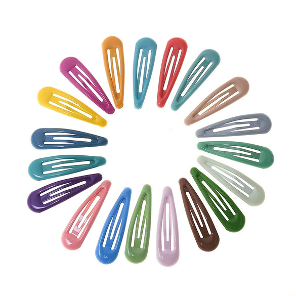 Women's Handmade Geometric Metal Water Drop Hair Clips Cute Candy Color Side Bangs Hair Accessories