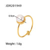 Women's Handmade Geometric Stainless Steel Light Luxury Ring With Freshwater Pearl