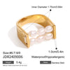 Women's Handmade Geometric Stainless Steel Light Luxury Ring With Freshwater Pearl