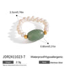 Women's Handmade Geometric Stainless Steel Light Luxury Ring With Freshwater Pearl