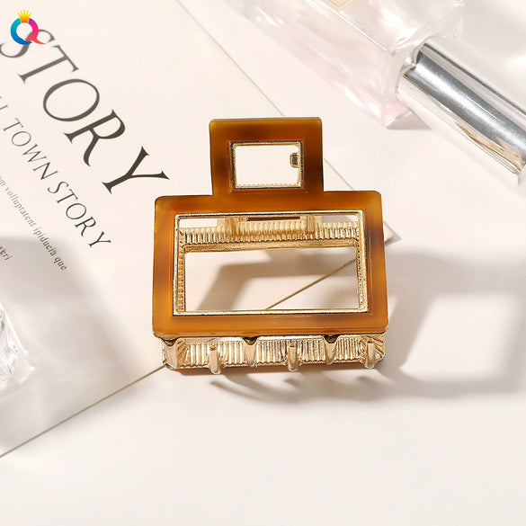 Women's Handmade Geometric Triangle Hollow Hair Clip In Acetate And Alloy Light Luxury Hair Accessory