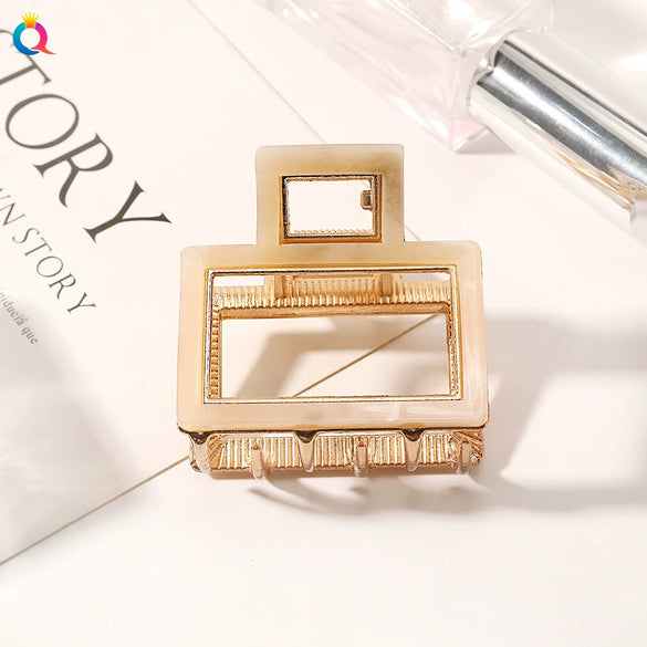 Women's Handmade Geometric Triangle Hollow Hair Clip In Acetate And Alloy Light Luxury Hair Accessory
