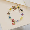 Women's Handmade Glass And Glaze Fruit Bracelet Jewelry With Small Flower Design And Colorful Summer Style