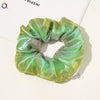 Women's Handmade Gradient Fabric Scrunchie Hair Tie With Zipper Detail Fashion Ponytail Hair Accessory Wholesale