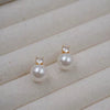 Women's Handmade Imitation Pearl Geometric Fresh Style Earrings And Pendant Necklace