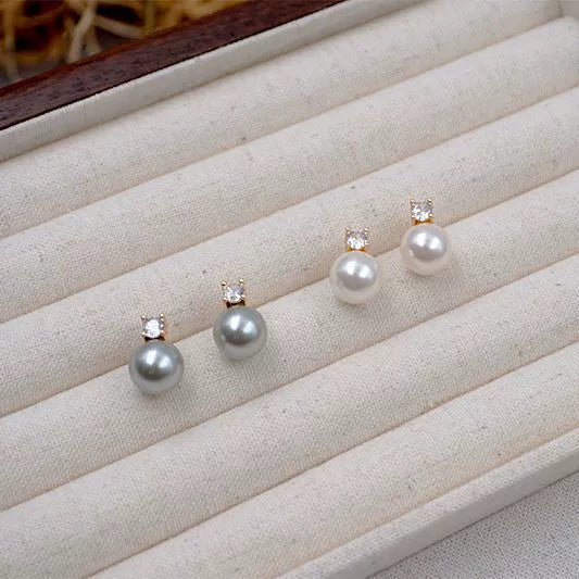 Women's Handmade Imitation Pearl Geometric Fresh Style Earrings And Pendant Necklace