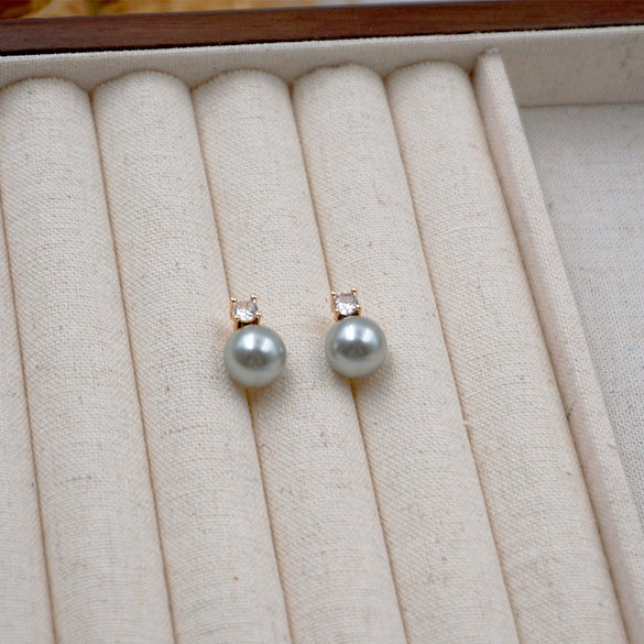 Women's Handmade Imitation Pearl Geometric Fresh Style Earrings And Pendant Necklace