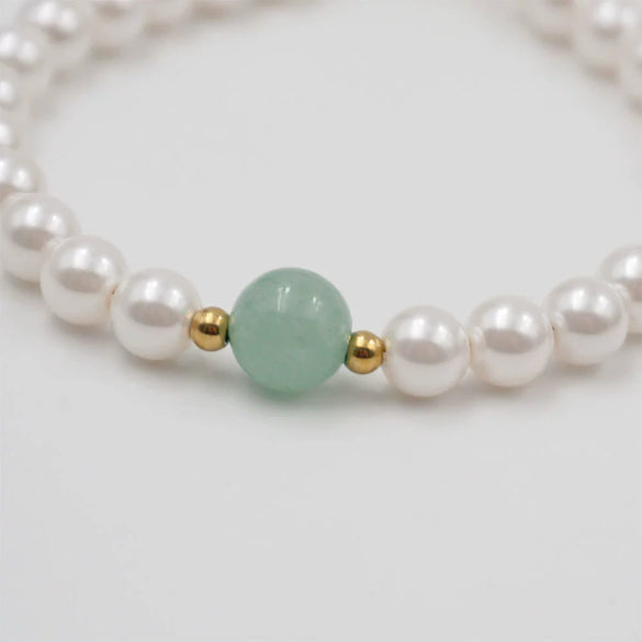 Women's Handmade Imitation Pearl Round Bracelet With Geometric And Small Fresh Style