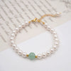 Women's Handmade Imitation Pearl Round Bracelet With Geometric And Small Fresh Style