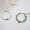 Women's Handmade Imitation Pearl Round Bracelet With Geometric And Small Fresh Style