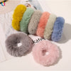 Women's Handmade Imitation Rabbit Fur Scrunchie Soft Furry Cloth Hair Ring Accessory