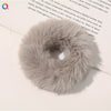 Women's Handmade Imitation Rabbit Fur Scrunchie Soft Furry Cloth Hair Ring Accessory