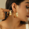 Women's Handmade Iron Cshaped Geometric Hoop Earrings Large Statement Circle Design Minimalist Light Luxury Jewelry
