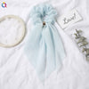 Women's Handmade Lace Bow Scrunchie Hair Tie Double Layer Cloth Ponytail Holder Simple Hair Accessory